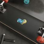Corgi Cosmic vinyl sticker by Tritan, on a laptop