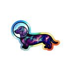 Dachshund Cosmic vinyl sticker by Tritan, front