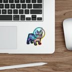 French Bulldog Cosmic vinyl sticker by Tritan, on a skateboard