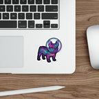 French Bulldog Cosmic vinyl sticker by Tritan, on a laptop