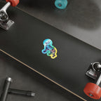 German Shepherd Cosmic vinyl sticker by Tritan, on a laptop