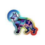 German Shepherd Cosmic vinyl sticker by Tritan, front