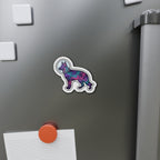 German Shepherd Cosmic die-cut magnet by Tritan, on the fridge