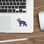 German Shepherd Cosmic vinyl sticker by Tritan, on a laptop