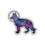 German Shepherd Cosmic vinyl sticker by Tritan, front