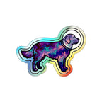 Golden Retriever Cosmic vinyl sticker by Tritan, front