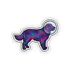 Golden Retriever Cosmic vinyl sticker by Tritan, front