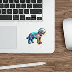 Labrador Retriever Cosmic vinyl sticker by Tritan, on a skateboard