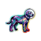 Labrador Retriever Cosmic vinyl sticker by Tritan, front