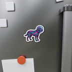 Labrador Retriever Cosmic die-cut magnet by Tritan, on the fridge