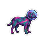 Labrador Retriever Cosmic vinyl sticker by Tritan, front