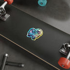 Pomeranian Cosmic vinyl sticker by Tritan, on a laptop