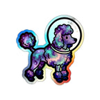 Poodle Cosmic vinyl sticker by Tritan, front