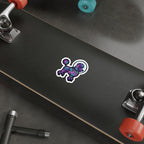 Poodle Cosmic vinyl sticker by Tritan, on a skateboard