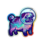 Pug Cosmic vinyl sticker by Tritan, front