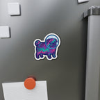 Pug Cosmic die-cut magnet by Tritan, on the fridge