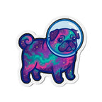Pug Cosmic die-cut magnet by Tritan, front