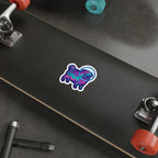 Pug Cosmic vinyl sticker by Tritan, on a skateboard