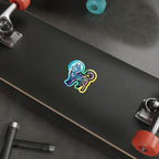 Siberian Husky Cosmic vinyl sticker by Tritan, on a laptop