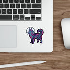 Siberian Husky Cosmic vinyl sticker by Tritan, on a laptop