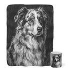 Australian Shepherd Cozy Set — 2-Piece Blanket + Mug Gift Set | Charcoal | Tritan
