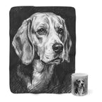 Beagle Cozy Set — 2-Piece Blanket + Mug Gift Set | Charcoal | Tritan