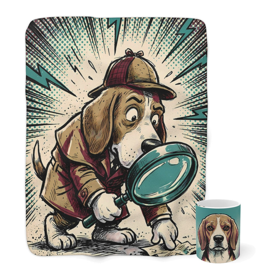 Beagle Cozy Set — 2-Piece Blanket + Mug Gift Set | Comic | Tritan