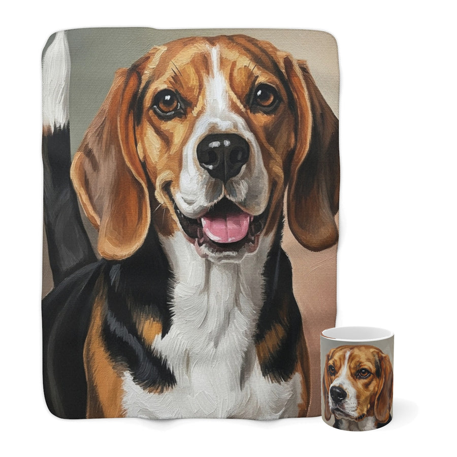 Beagle Cozy Set — 2-Piece Blanket + Mug Gift Set | Oil | Tritan