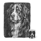 Bernese Mountain Dog Cozy Set — 2-Piece Blanket + Mug Gift Set | Charcoal | Tritan