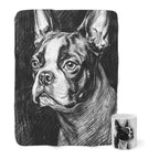 Boston Terrier Cozy Set — 2-Piece Blanket + Mug Gift Set | Charcoal | Tritan