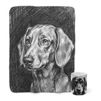 Dachshund Cozy Set — 2-Piece Blanket + Mug Gift Set | Charcoal | Tritan