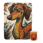 Dachshund Cozy Set — 2-Piece Blanket + Mug Gift Set | Comic | Tritan