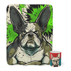 French Bulldog Cozy Set — 2-Piece Blanket + Mug Gift Set | Comic | Tritan
