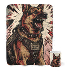 German Shepherd Cozy Set — 2-Piece Blanket + Mug Gift Set | Comic | Tritan