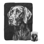 German Shorthaired Pointer Cozy Set — 2-Piece Blanket + Mug Gift Set | Charcoal | Tritan