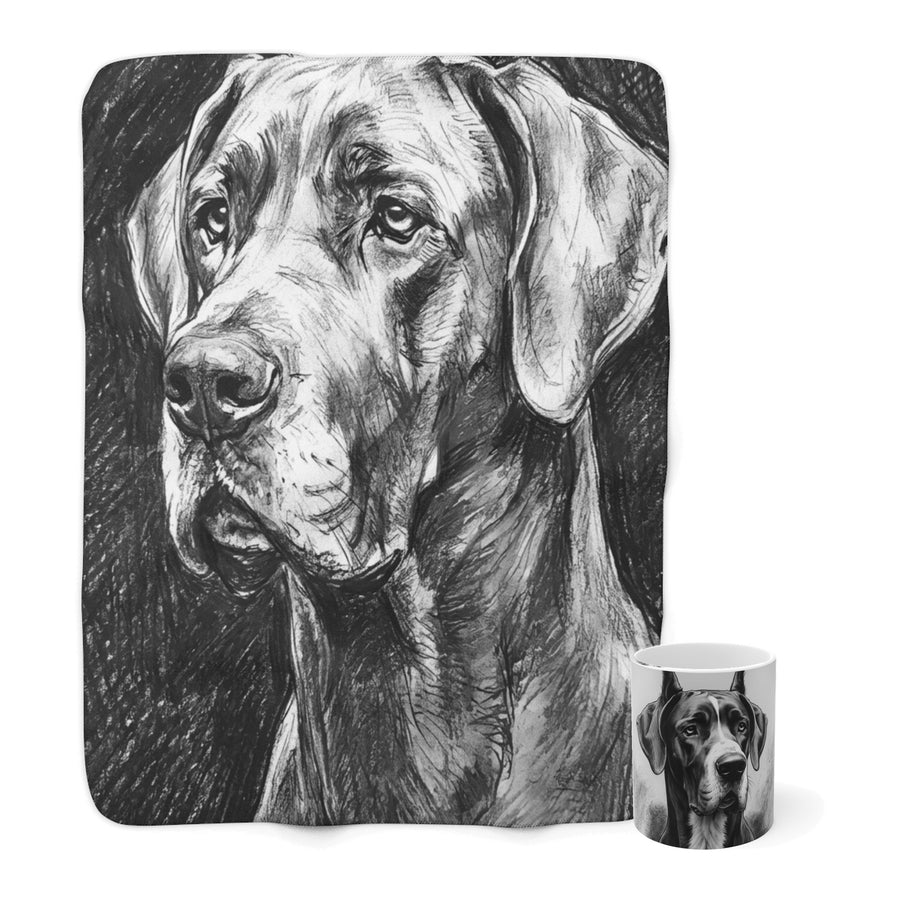 Great Dane Cozy Set — 2-Piece Blanket + Mug Gift Set | Charcoal | Tritan