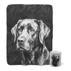Labrador Retriever Cozy Set — 2-Piece Blanket + Mug Gift Set | Charcoal | Tritan