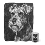Miniature Schnauzer Cozy Set — 2-Piece Blanket + Mug Gift Set | Charcoal | Tritan