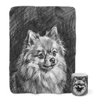 Pomeranian Cozy Set — 2-Piece Blanket + Mug Gift Set | Charcoal | Tritan
