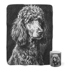 Poodle Cozy Set — 2-Piece Blanket + Mug Gift Set | Charcoal | Tritan