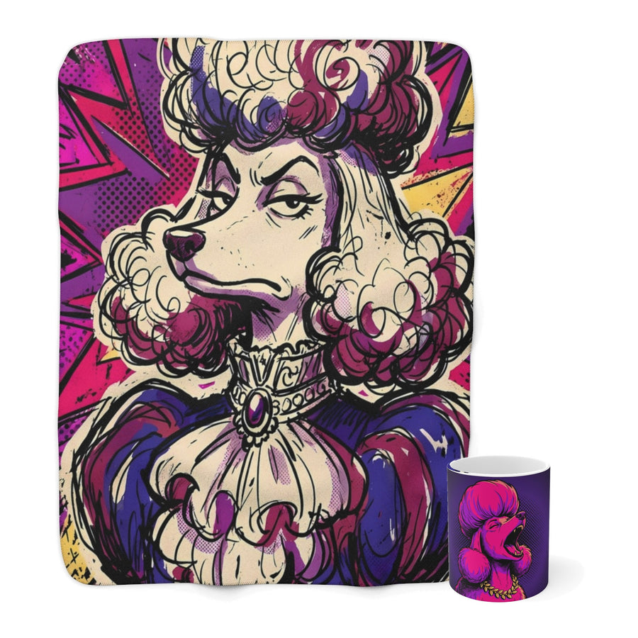 Poodle Cozy Set — 2-Piece Blanket + Mug Gift Set | Comic | Tritan