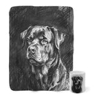 Rottweiler Cozy Set — 2-Piece Blanket + Mug Gift Set | Charcoal | Tritan
