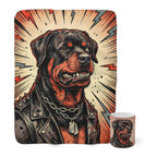 Rottweiler Cozy Set — 2-Piece Blanket + Mug Gift Set | Comic | Tritan