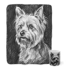 Yorkshire Terrier Cozy Set — 2-Piece Blanket + Mug Gift Set | Charcoal | Tritan