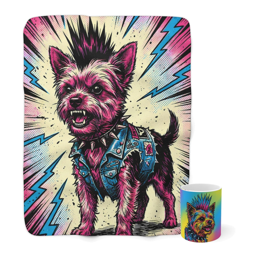 Yorkshire Terrier Cozy Set — 2-Piece Blanket + Mug Gift Set | Comic | Tritan