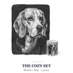 Beagle Cozy Set — 2-Piece Blanket + Mug Gift Set | Charcoal | Tritan