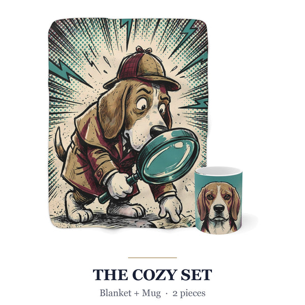 Beagle Cozy Set — 2-Piece Blanket + Mug Gift Set | Comic | Tritan