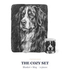 Bernese Mountain Dog Cozy Set — 2-Piece Blanket + Mug Gift Set | Charcoal | Tritan