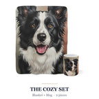 Border Collie Cozy Set — 2-Piece Blanket + Mug Gift Set | Oil | Tritan