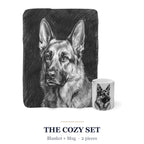 German Shepherd Cozy Set — 2-Piece Blanket + Mug Gift Set | Charcoal | Tritan